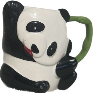 💥Panda Jumbo Mug Bamboo Handle Tag Ceramic Vintage Jumbo Animal Cup Tumbler
